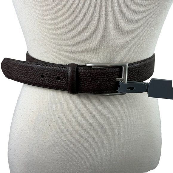 NWT NORDSTROM Brown‎ Leather Belt with Silver Buckle (42) - Picture 4 of 4